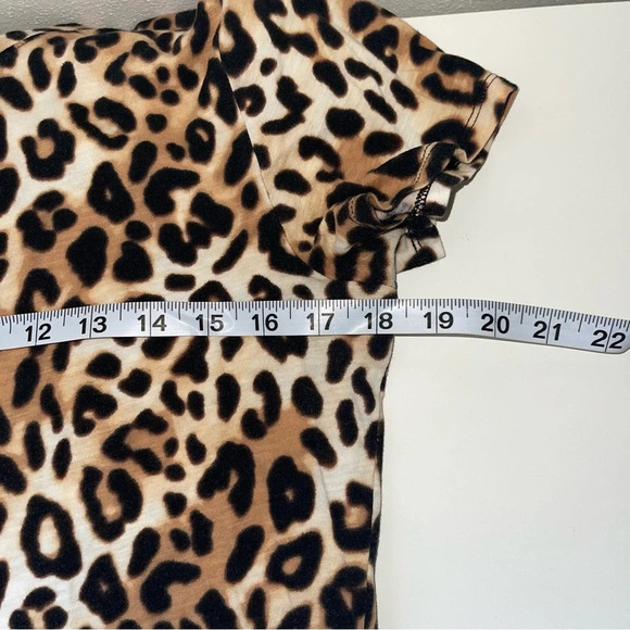 PINK Victoria’s Secret 100% Cotton Brown Cheetah Short Sleeve Tee Medium Women’s - Picture 6 of 10